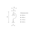 Vintage tear drop pier light for flat piers 0.98m (H551)