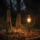 Vintage tear drop pedestal light in cast iron and steel 1.3m in height.