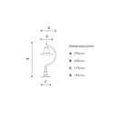 Vintage tear drop pier light in copper and cast iron 0.64m (H552C)