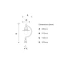 Vintage tear drop pier light in cast iron and steel 0.91m (H553)