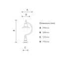 Vintage tear drop pier light in cast iron and steel 0.58m (H554)