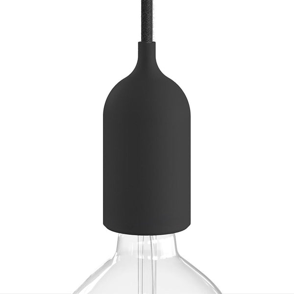 Outdoor pendant lamp with 5m textile cable with IP65 lampholder - Black (H723B)