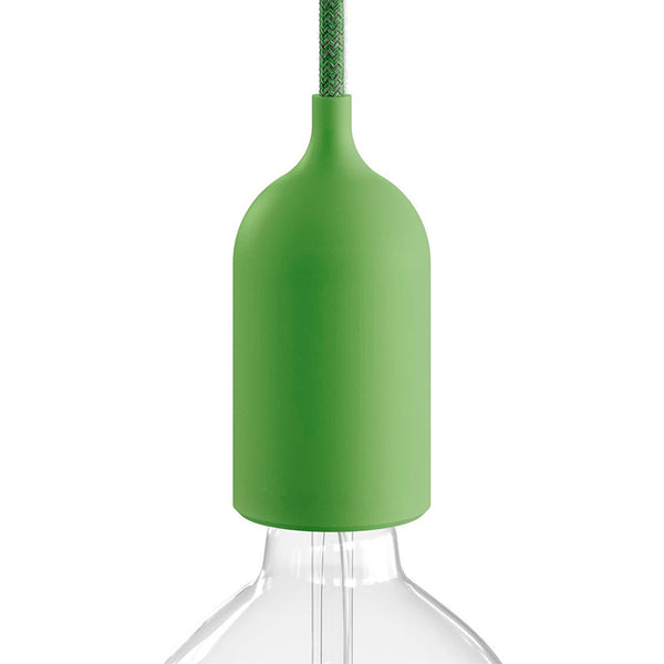 Outdoor pendant lamp with 5m textile cable with IP65 lampholder - Green (H723G)