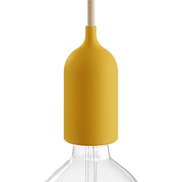 Outdoor pendant lamp with 5m textile cable with IP65 lampholder - Yellow (H723Y)