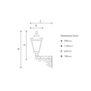 Victorian traditional cast iron wall light with decorative arm 1.1m in height (H841)