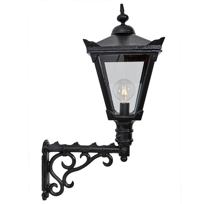 Victorian traditional cast iron wall light with decorative arm 1.1m in height (H841)