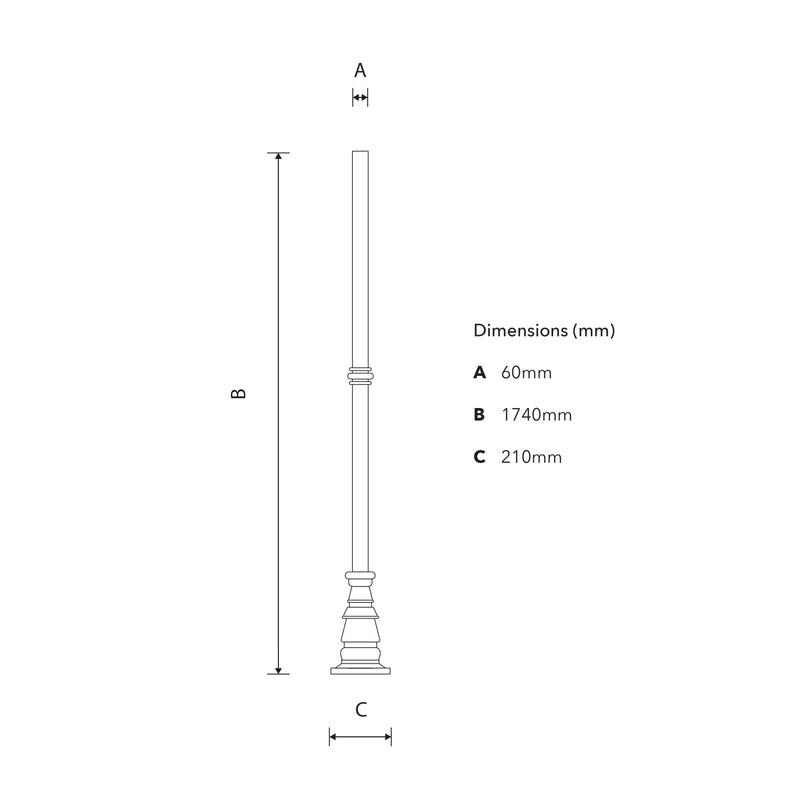 Traditionelle Laternenpfahlsäule 1,74 m (LC007)