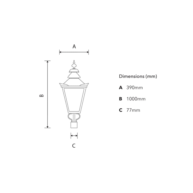 Victorian Traditional lantern - 77mm I.D. (LN001)