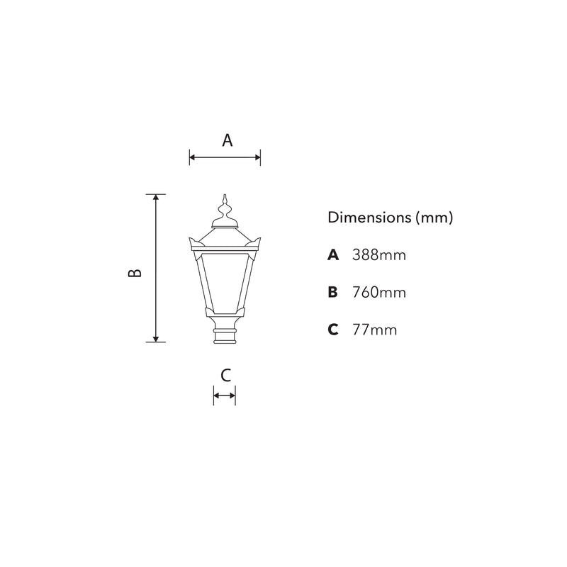 Victorian manor lantern - 77mm I.D. (LN008)