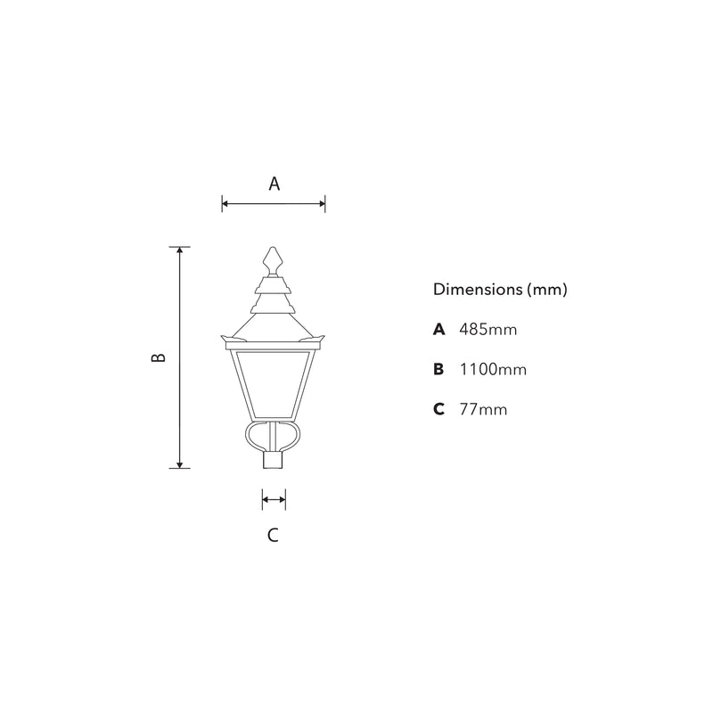 Victorian large lantern - 77mm inside diameter (LN100)