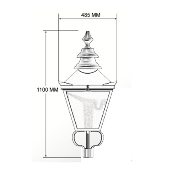 Victorian large lantern - 77mm inside diameter (LN100)