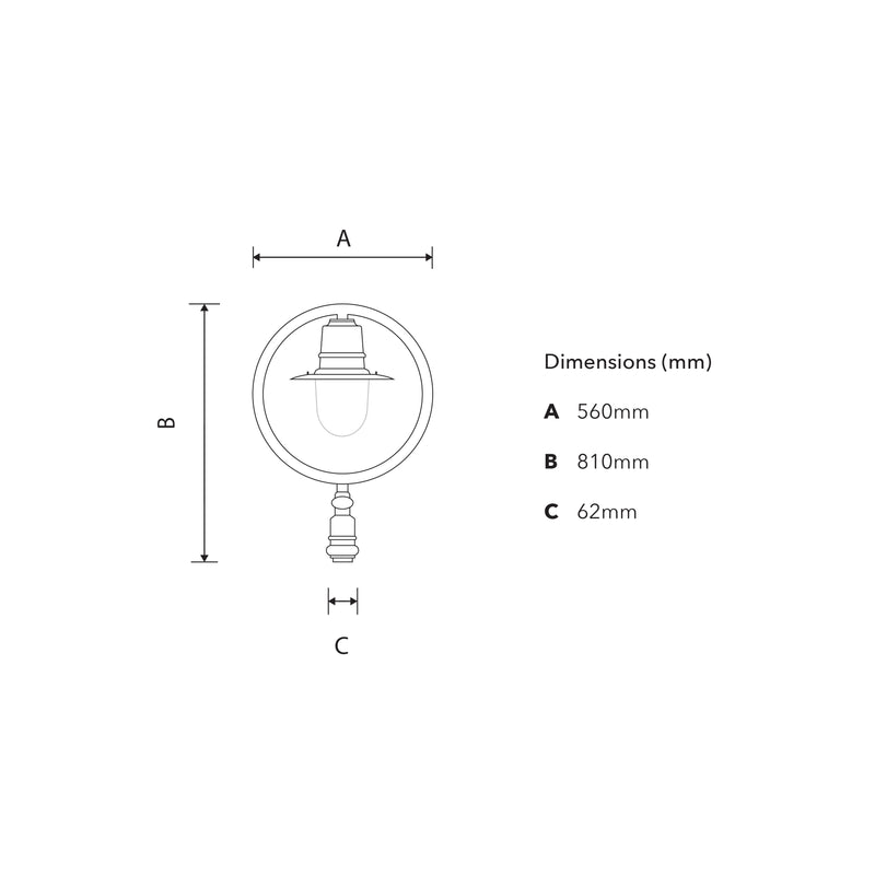 Classic railway lantern - 62mm inside diameter (LN302)