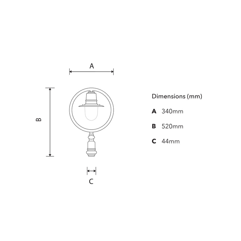 Classic railway lantern - 44mm inside diameter (LN303)