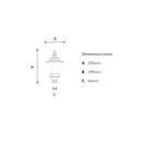 Georgian style lantern in cast iron - 44mm inside diameter (LN403)