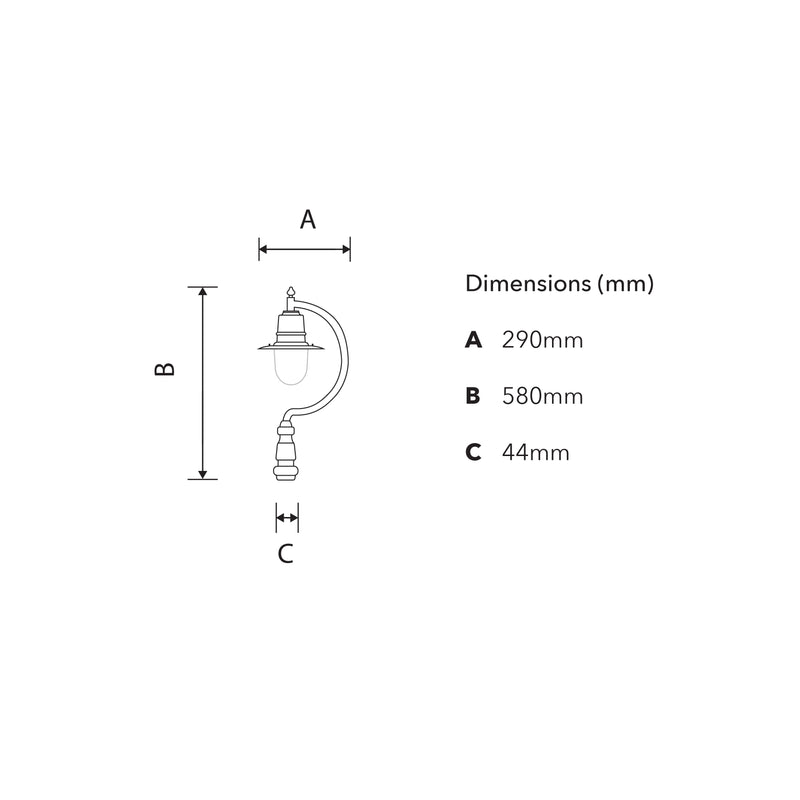 Lanterne vintage en forme de larme - diamètre intérieur de 44 mm (LN503)