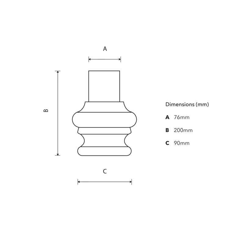 Traditional cast iron reducer 90mm to 76mm (RE001)