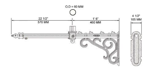 Traditional wall bracket with extension bar (BT003)