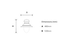 Traditional tear drop lantern in aluminium 0.53m (TD301)