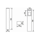 Modern square bollard light 0.7m (T103)