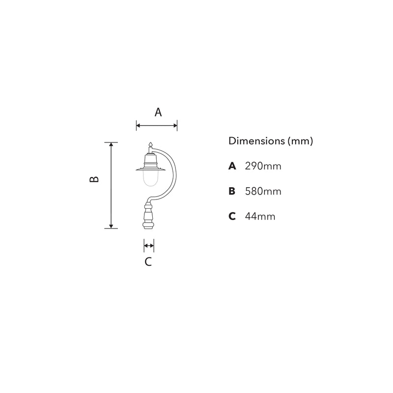 Traditional tear drop lantern in aluminium 0.53m (TD301)