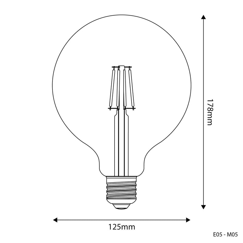 LED-Glühbirne, klar, kugelförmig, E27, 4 W, 2700 K (BBE05)
