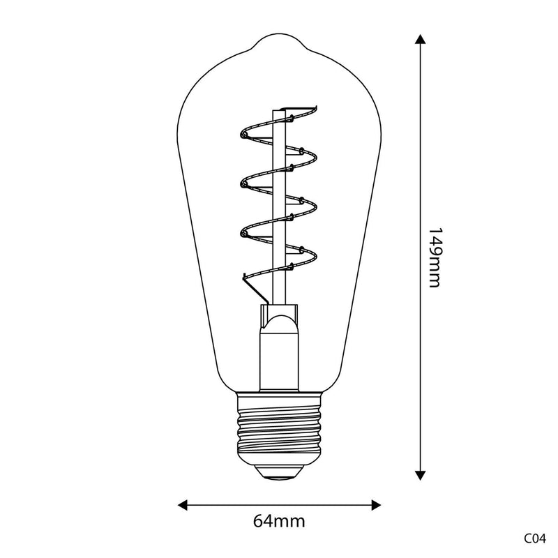 Ampoule LED Dorée E27 4W 1800K (BBC04)