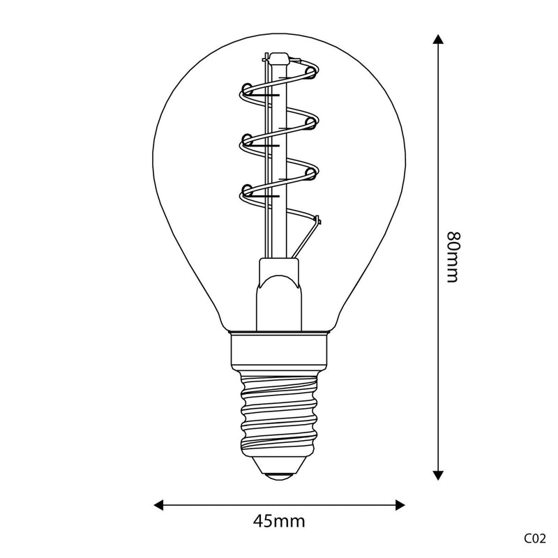 Ampoule LED Dorée Mini Globe E14 2,5W 1800K (BBC02)