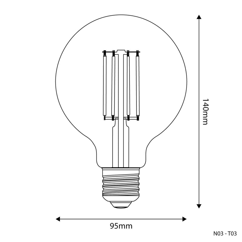 LED-Glühbirne, klar, Edison, E27, 7 W, 2700 K (BBT02)