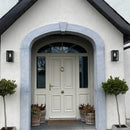 Contemporary flushed mounted wall light in galvanised steel 0.29m in height.