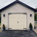 Contemporary flushed mounted wall light in galvanised steel 0.29m in height.