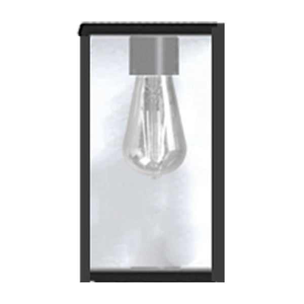Contemporary flushed mounted wall light in galvanised steel 0.29m in height.