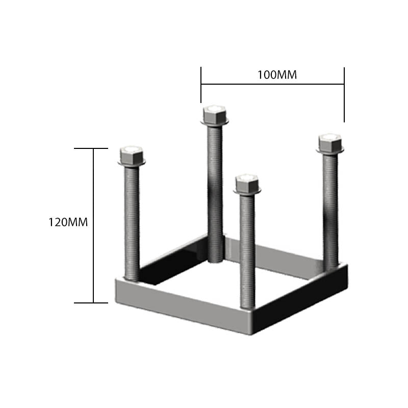 Petit cadre de fondation carré de 100 mm en acier galvanisé (FF03)