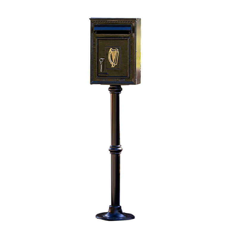 Traditional Irish Free standing postbox in black for A4 sized letters
