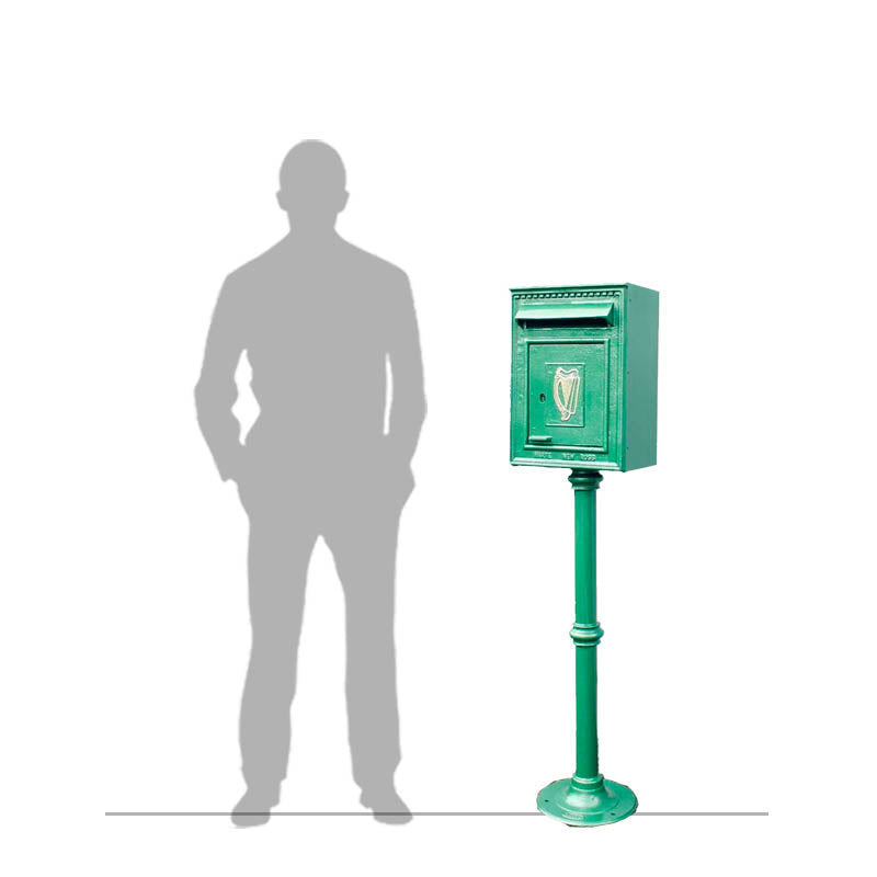 Traditional Irish Free standing postbox in pearl green (H115)