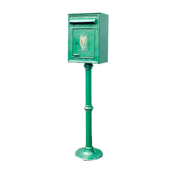 Traditional Irish Free standing postbox in pearl green (H115)