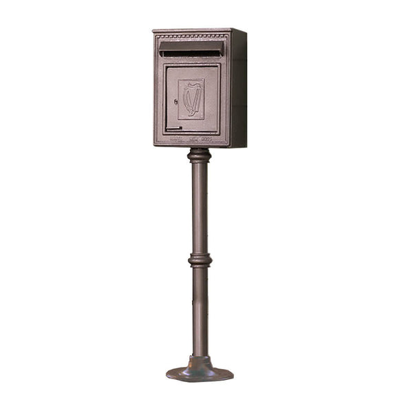 Traditional Irish Free standing postbox in pearl grey for A4 sized letters