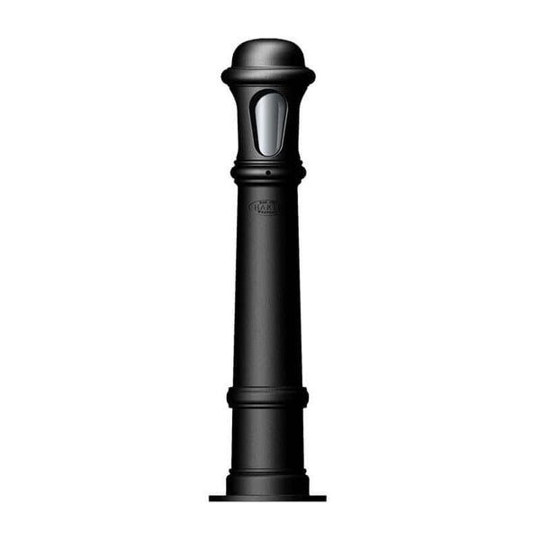Decorative bollard light in cast iron with a frosted lens 0.95m in height.