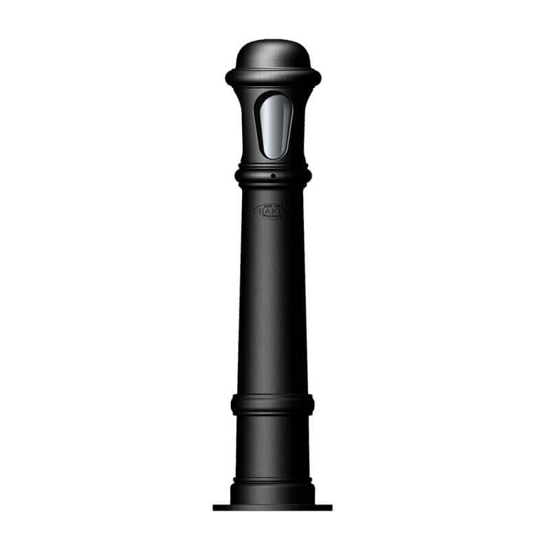 Decorative bollard light in cast iron with a frosted lens 0.95m in height.