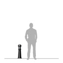 Decorative bollard light in cast iron with a frosted lens 0.7m in height.