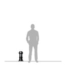 Decorative bollard light in cast iron with a frosted lens 0.43m in height.