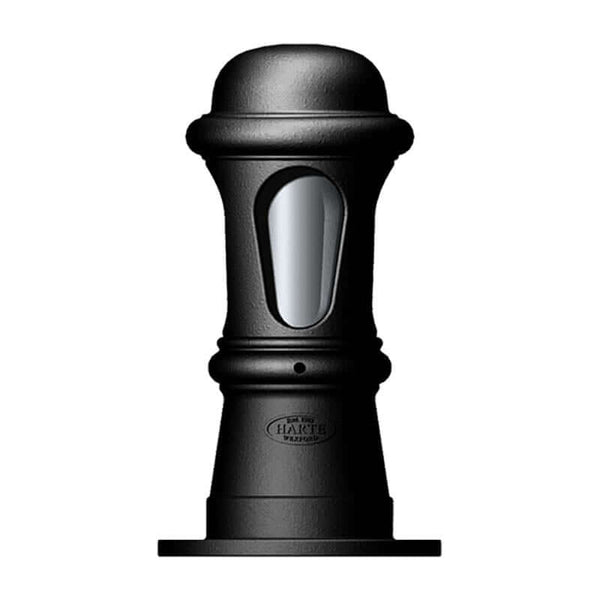Decorative bollard light in cast iron with a frosted lens 0.43m in height.
