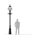 Victorian globe lamp post in cast iron 3.6m in height.