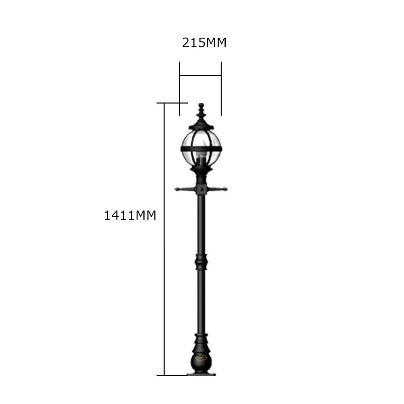 Victorian globe lamp post in cast iron 1.4m in height.