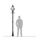 Victorian globe lamp post in cast iron 2.7m in height.