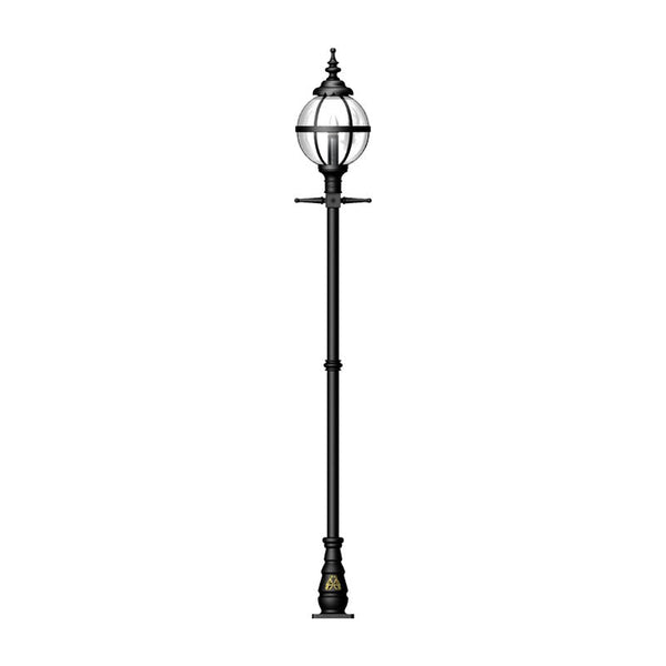 Victorian globe lamp post in cast iron 2.7m in height.