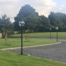 Victorian globe lamp post in cast iron 2.5m in height.