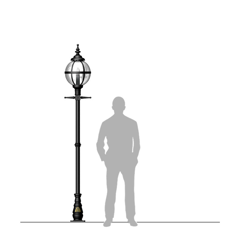 Victorian globe lamp post in cast iron 2.5m (H207) | Harte Outdoor ...
