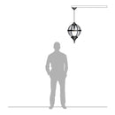 Victorian globe galvanised steel hanging light 0.65m in height with chain.