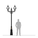 Victorian style globe lamp post double headed in cast iron 3.4m (H232)