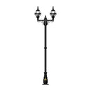 Victorian style globe lamp post double headed in cast iron 2.47m (H236)